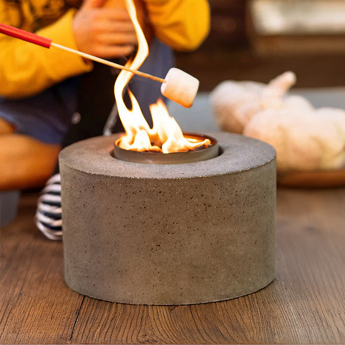 Cylinder Concrete Tabletop Fire Pit